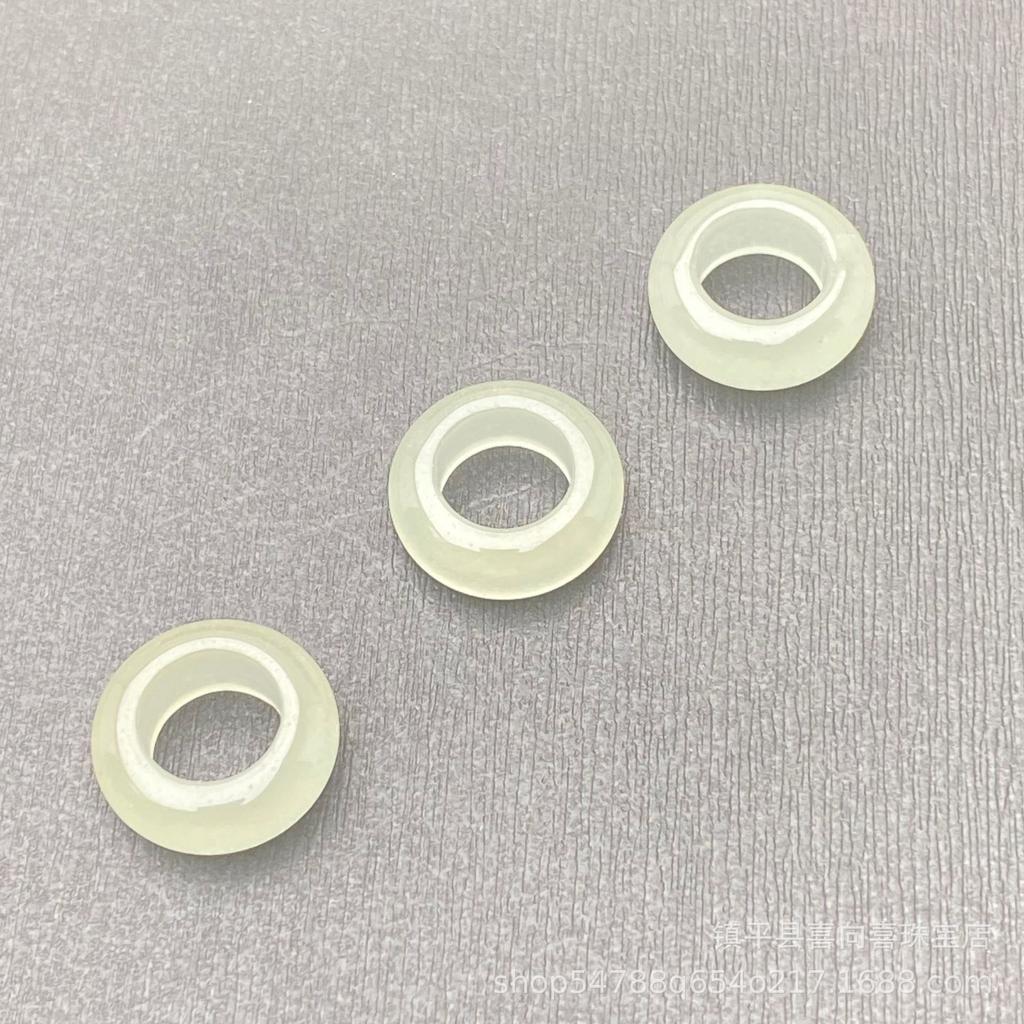 Natural Aventurine Jade Round Runner Ring - Chinese Style DIY Bracelet Accessory