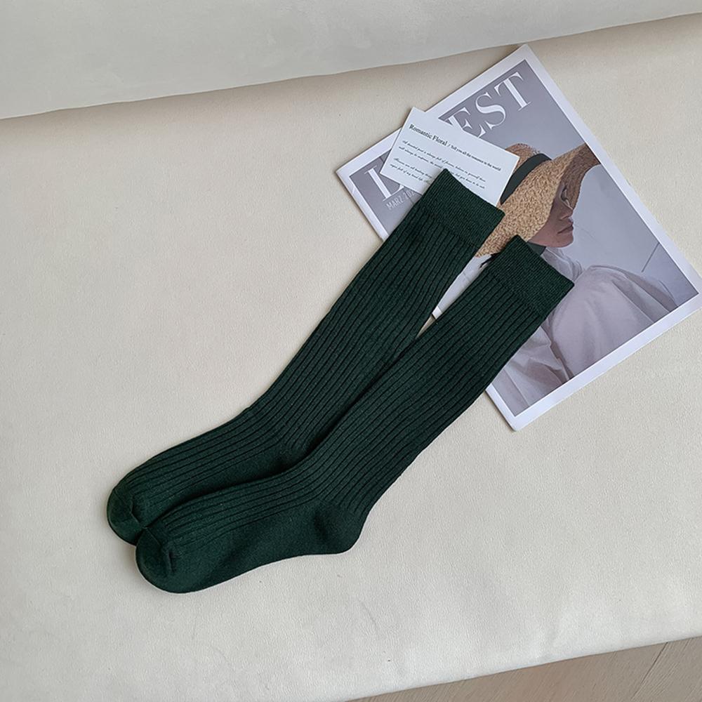 1 Pair Women Striped Knee Length Stockings Fashionable Solid Color Slim Fit Suitable Daily Wear Soft Comfortable Casual Socks