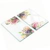 Multifunctional Decorative Kitchen Boards Tempered Glass Roses 2X30X52 Cm