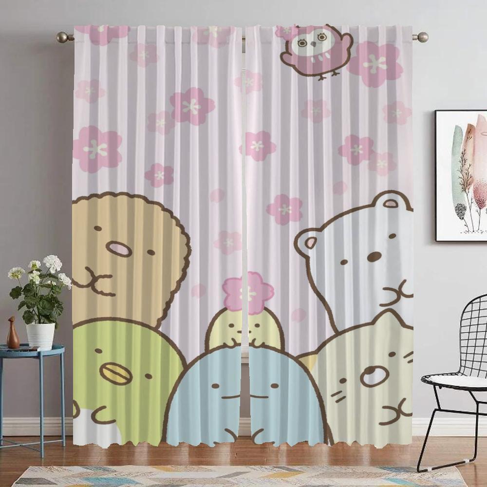 Sumikko Gurashi Shades Modern Living Room Curtains 2 Pieces Blackout Curtain for Room 2 Panel Halloween Decoration Partition