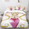 Cartoon Mermaid Melody Duvet Cover And Pillowcase Set For Adults And Boys Bedroom Decoration Single Double Large Size