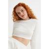 H M Ribbed Crop Top wHite 0993759002