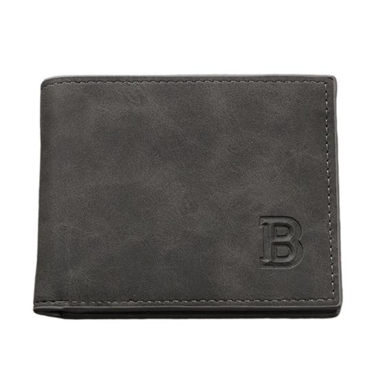 Men Bifold Wallet Minimalist Pocket Short Wallet with Zippered Coin Pocket Card Holder Wallet for Work Travel чёрный