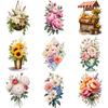 9 Stück Blumen Temporäre Tattoos für Männer Frauen Pflanze Narzisse Rose Pfingstrose Fake Tattoo Aufkleber Wasserdicht Körper Arm Tattoo Aufkleber