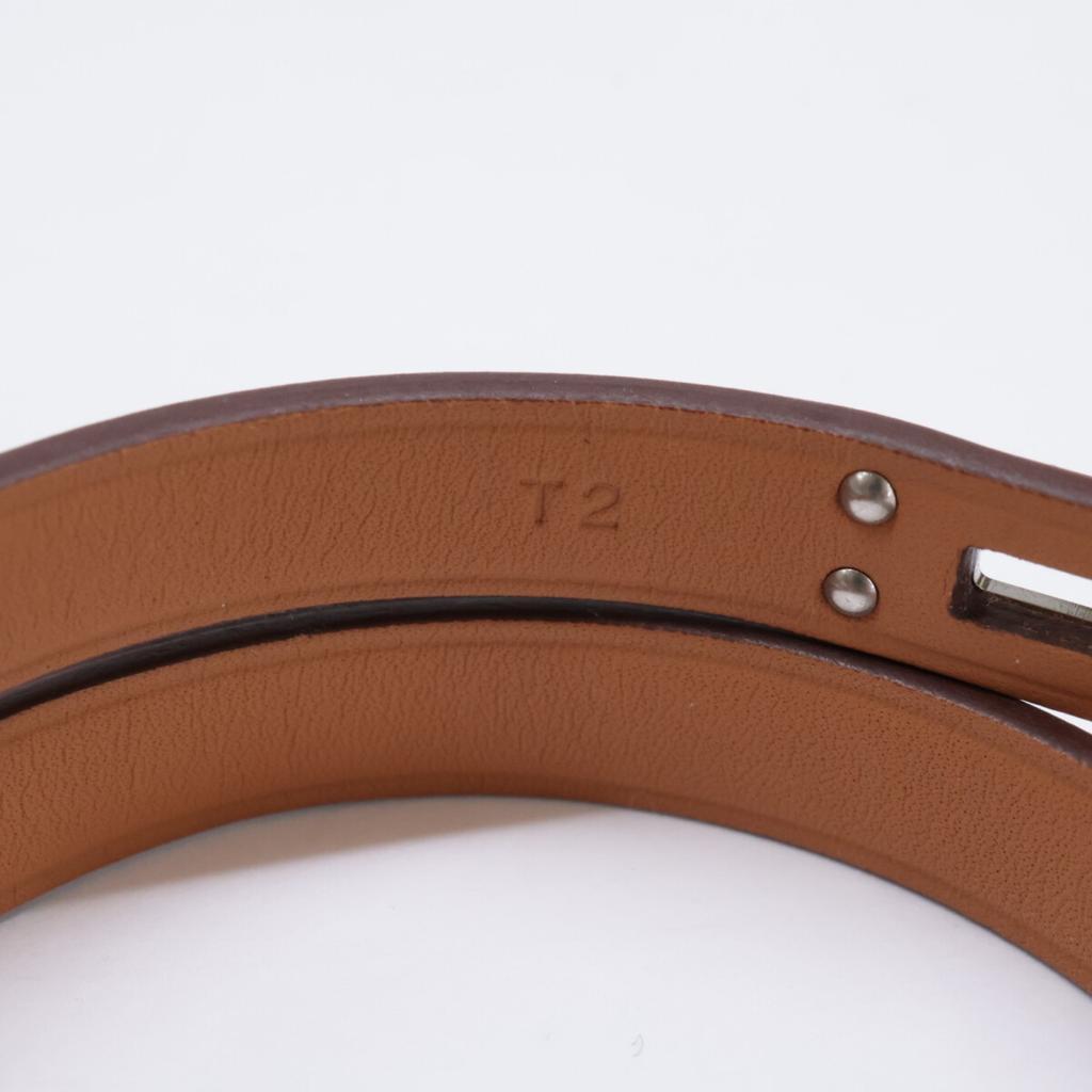 Hermes [Brand New, Unused] 2024 W-stamped Mini Kelly Double Tour Leather Bracelet T2 Metallic goldUsed