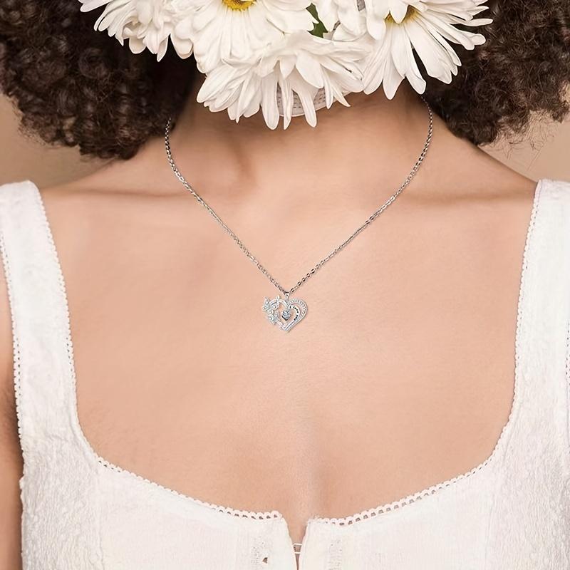 1PC Fashion Love Butterfly Micro-set Rhinestone L Love You Simple Necklace Alloy Electroplating Pendant