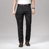 Men's Black Tencel-Modal Business Casual Pants - Loose, Straight, Anti-Wrinkle, Spring/Summer