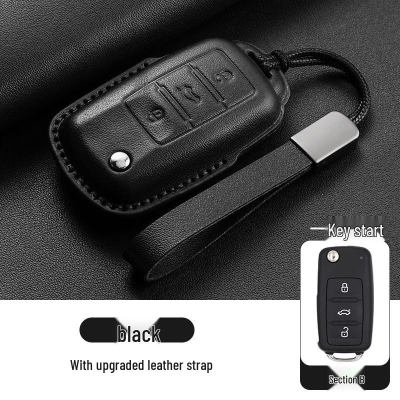 Volkswagen Schlüsselhüllen - Echtes Leder für Teramont, Tiguan L, Tayron, Sagitar, Tharu, Bora, Passat, Magotan und CC Modelle.