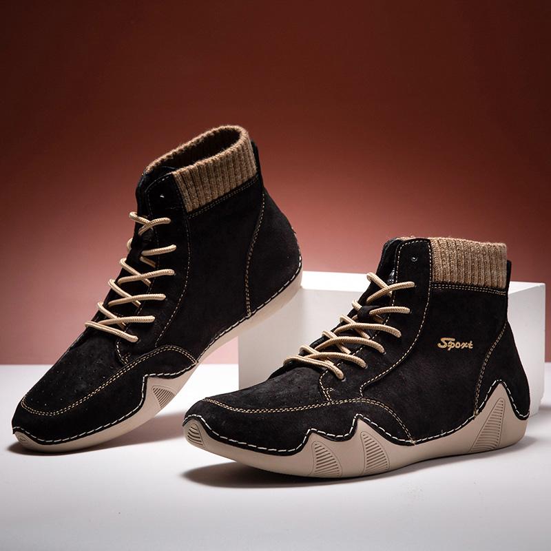 Velká velikost ručně dělané kožené boty Muži Mokasíny Pohodlné kotníkové boty Pro muže Běžné boty Mokasíny Pánské boty