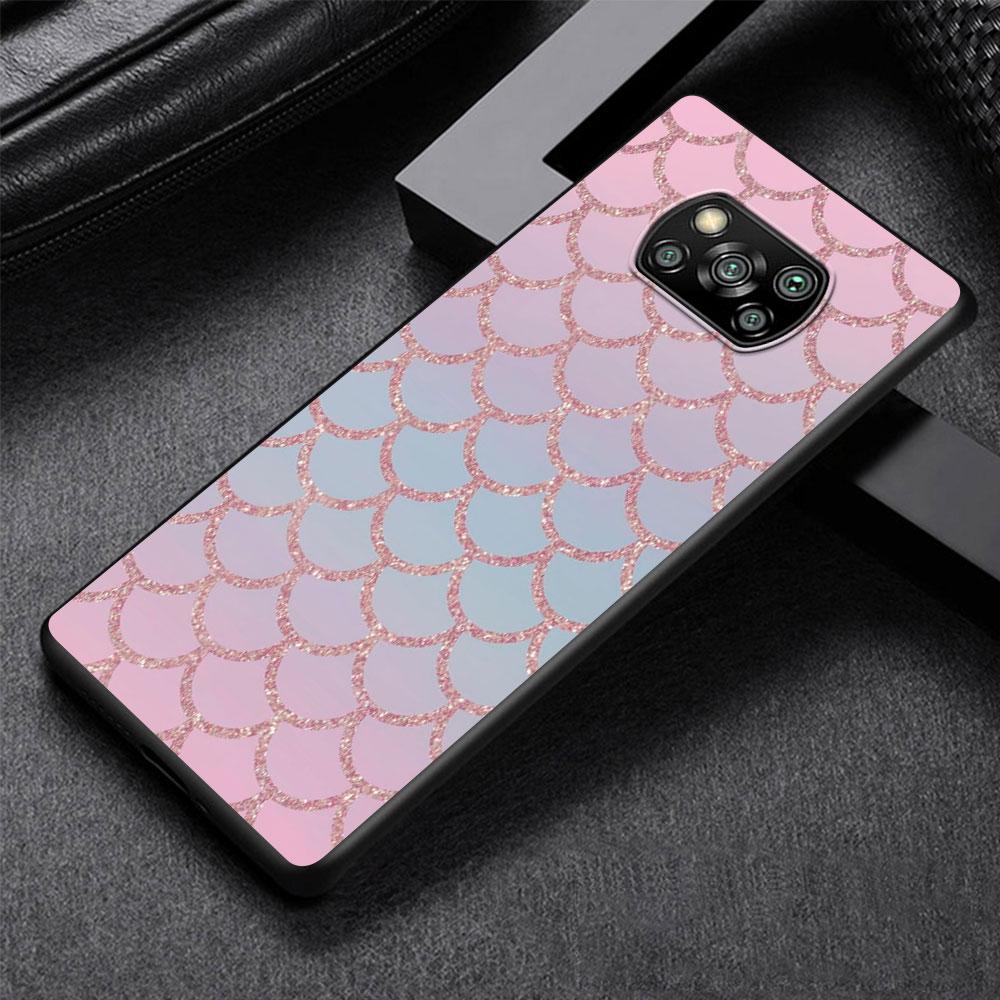 Custodia Cool Sirena per Xiaomi Poco X3 NFC X5 F4 F3 M4 Pro X4 GT M5s M5 Pocophone F1 M3 Cover Guscio in TPU Nero per Telefono