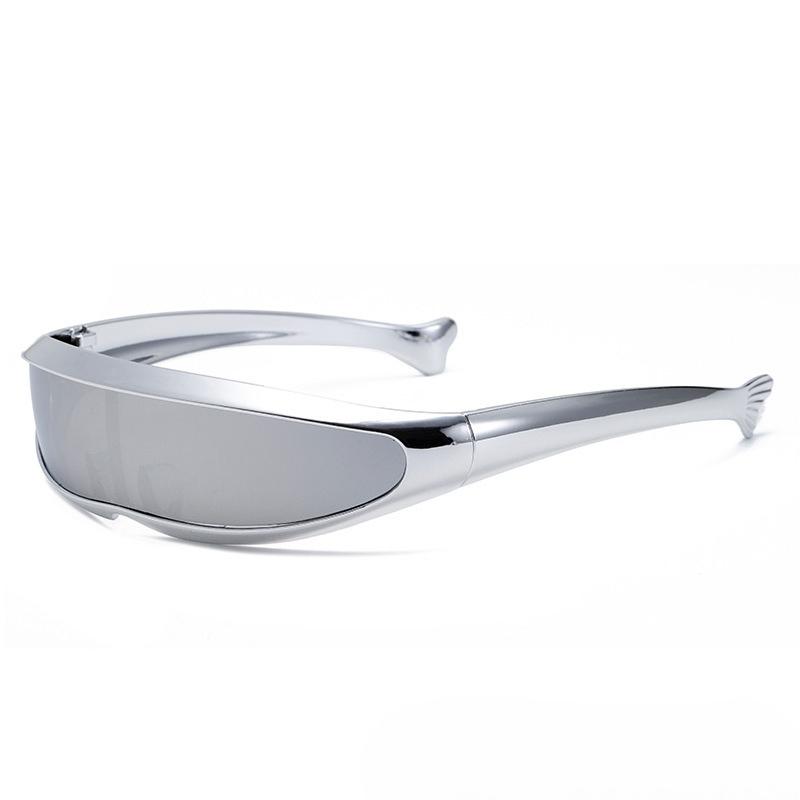 Lunettes de soleil Punk Rétro Fonctionnelles Anti-vent Laser Lunettes de soleil Alien Cool Lunettes de soleil Résistantes aux UV Lunettes de soleil Cyclisme/Photographie de rue