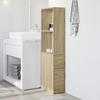 VidaXL Narrow Bathroom Cabinet with Castors Sonoma Oak, Tall Bathroom Cabinet, Bathroom Storage 855297