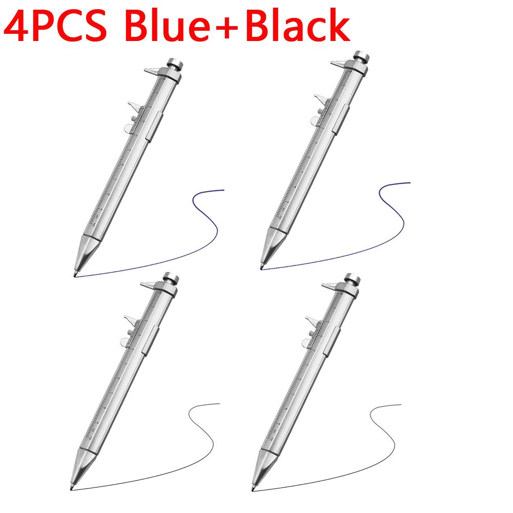 1/2/3/4PCS Multifunction Gel Ink Caliper Pen Vernier Caliper Roller Ball-Point 1.0mm Plastic Student Stationery Measuring Tools