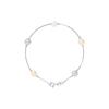 Bracelet - Pearls & Colors - 5 Freshwater Cultured Pearls 6-7 Mm - 925 Sterling Silver - Length 18 Cm - Woman