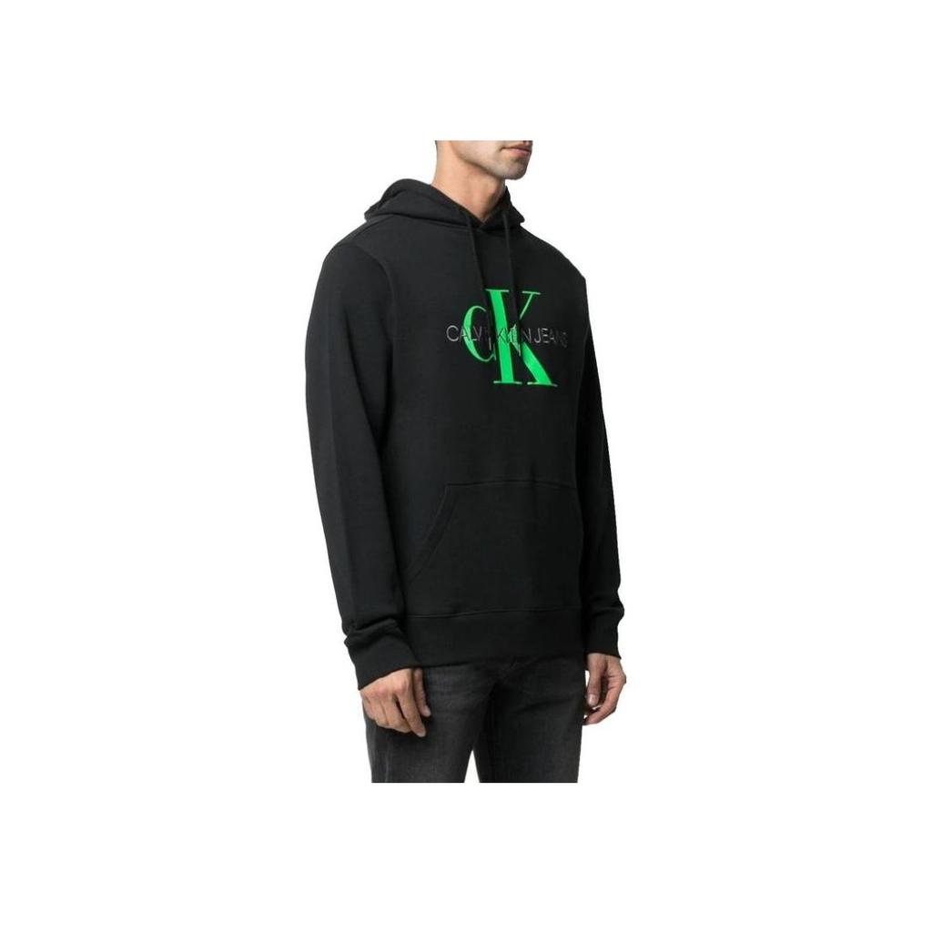 Calvin Klein Logo Print Pullover Casual Hoodie Men hoodies Black J30J314557-BEH