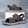 Sandals Men's 2025 Summer New Casual Beach Shoes Men's Leather Fashion Premium Slippers Soft Sole Men's Shoes Trend