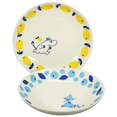 Yamaka Shoten MOOMIN Pastateller Currysteller Durchmesser 21 cm Paar 2 Stück Geschirrset Moomin Snufkin Moomin Produkte Charakterteller Geschirr Nordisches Geschirr Stilvoll