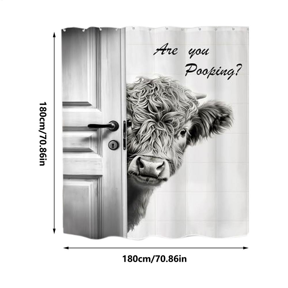 

Cow Shower Drape 180x180cm Funny Rustic Bathroom Decor Waterproof Shower Curtain with Hooks Farmhouse Bath Accessories