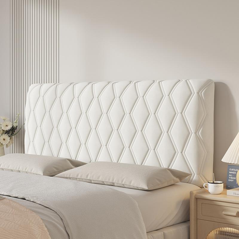 All-inclusive Super Soft Smooth Quilted Head Cover Thicken Velvet Headboard Cover Solid Color Bed Back Dust Protector Cover