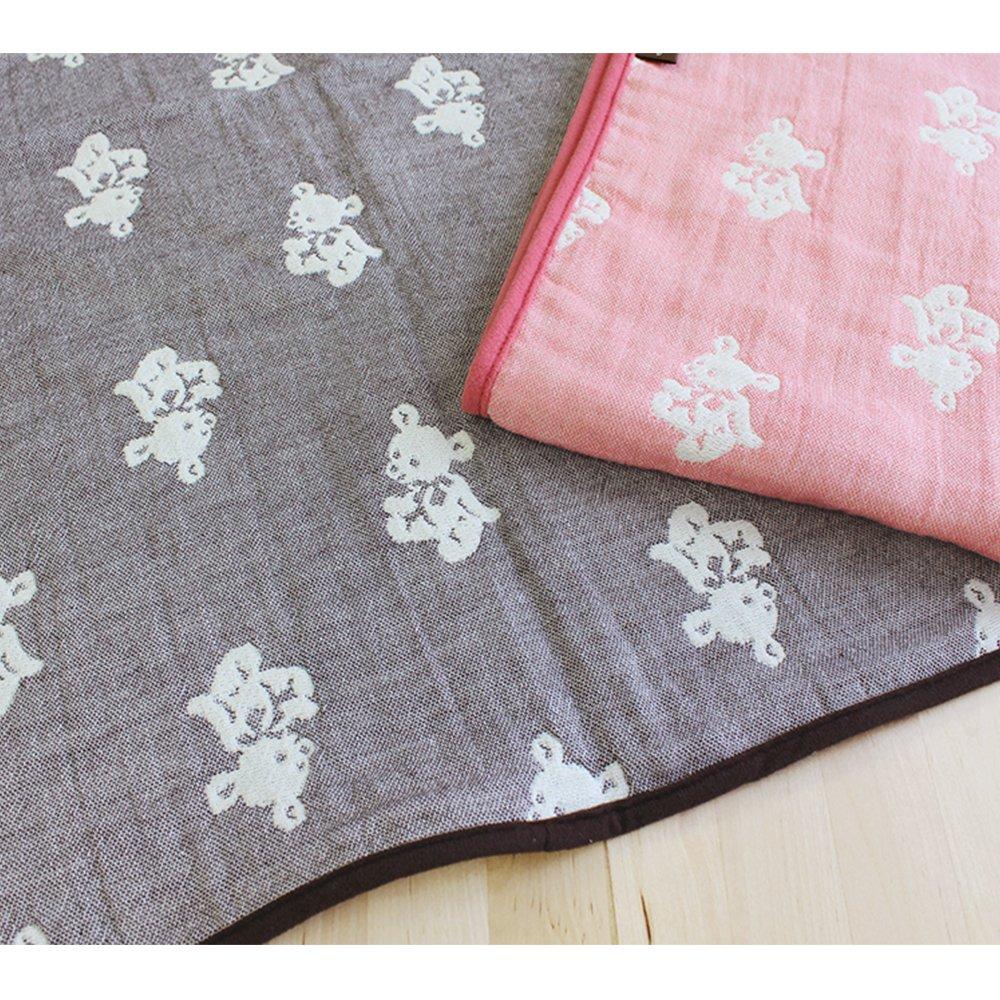 hiorie Made in Japan gauze baby mini jacket bear baby gauze baby gift blanket (hiorie) 4-layer blanket, size, pattern, brown, blanket,