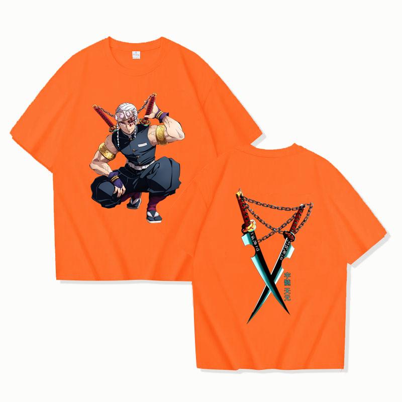 Hot Anime Uzui Tengen Graphic Short Sleeve T-shirts for Women Men Shirts Loose T-shirt Casual Summer T-shirts Plus Size Tops