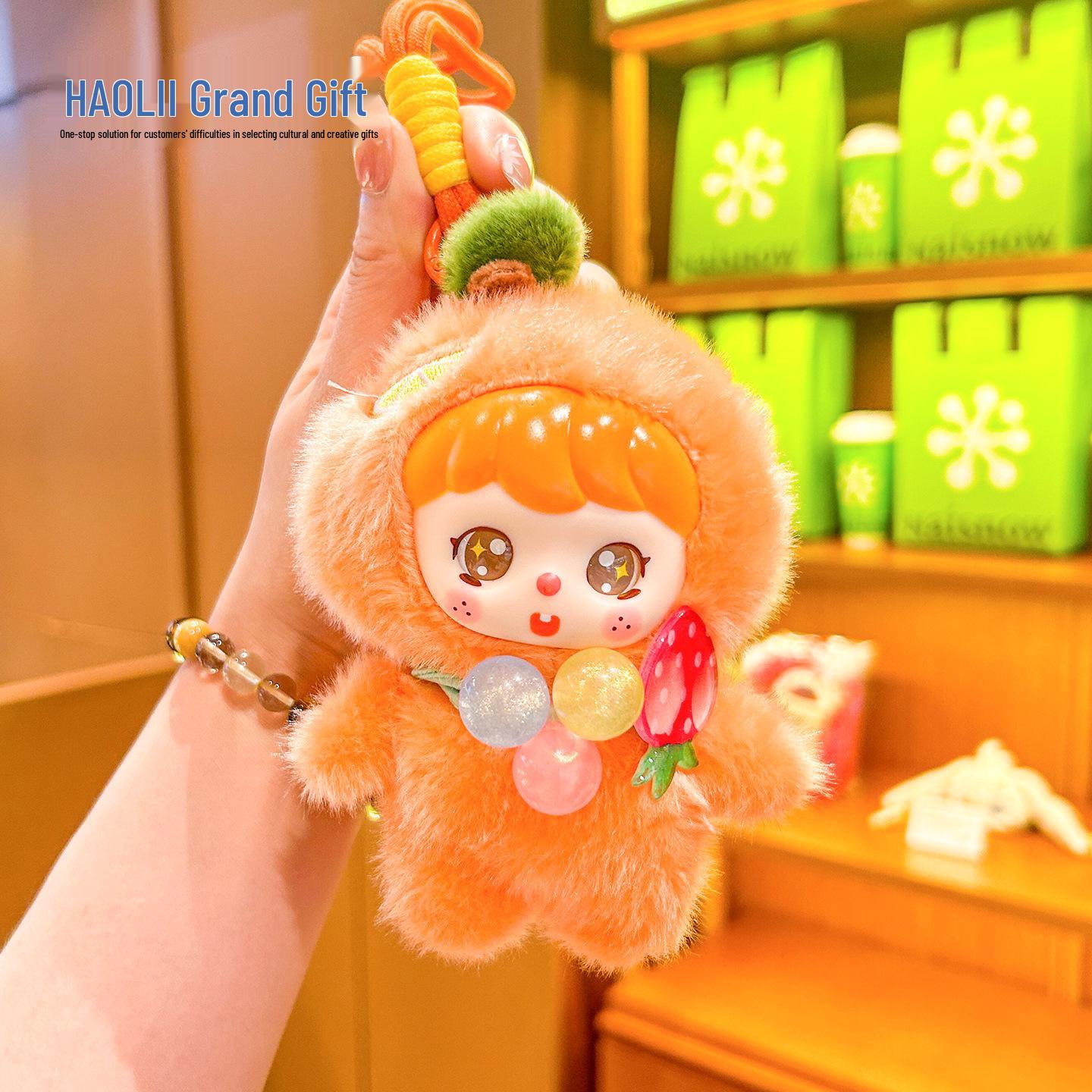 Adorable Kawaii Fruit Doll Keychain Plush Toy Backpack Charm
