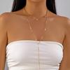 Alloy Pearls Beaded Necklace Y Shaped Pendant Clavicle Chain for Long Time Comfort and Fashion Statement