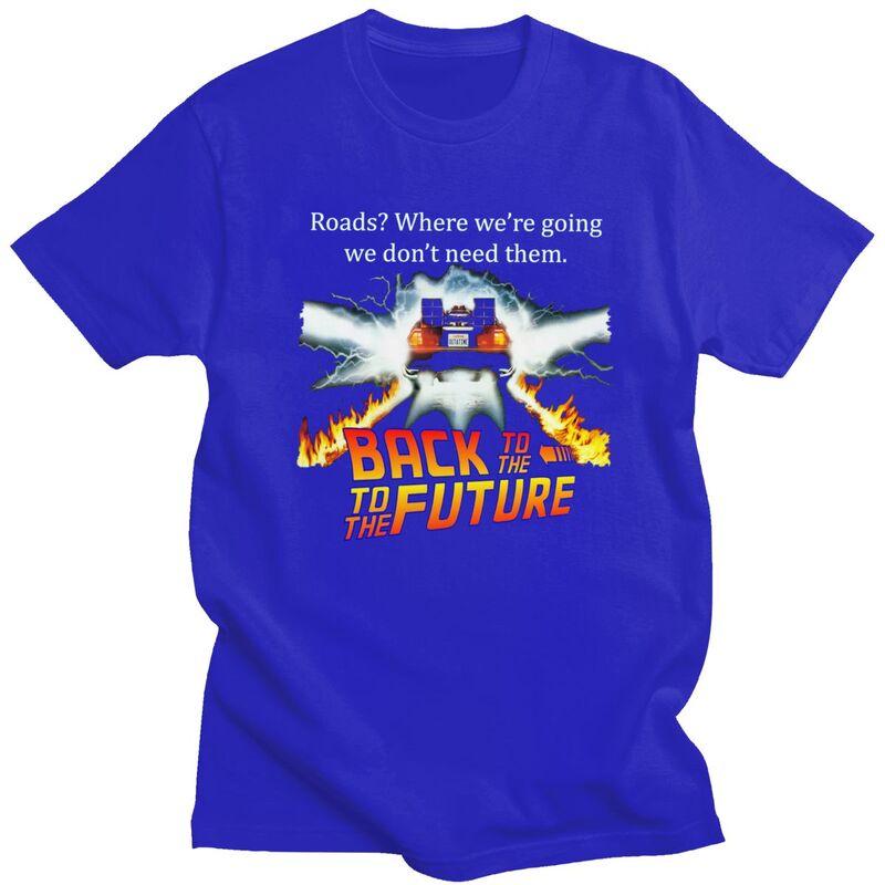Back To The Future T Shirt for Men Pure Cotton Tshirt Leisure Tees Short Sleeve Scifi Adventure Film Tshirt Slim Fit Clothing