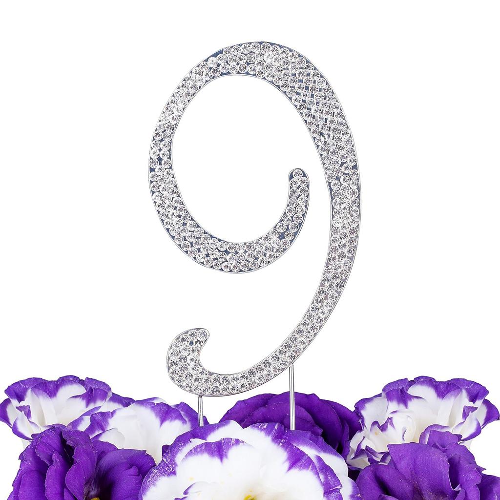 Number 3 Rhinestones Silver 3" Crystal Cake Topper Birthday Cake Topper Boy or Girl Birthday Anniversary Party Decoration Supply
