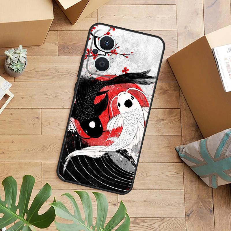 Koi Fish Yin Yang Phone Case For OPPO Reno 14 12 11 13 F 10 Pro 8T 7 8 Lite OPPO Find X8 X6 X5 X9 Pro Cover