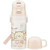 Kids' Stainless Steel Water Bottle, 2-Way Design, 420ml (Direct Drinking) and 350ml (Cup Drinking), Sumikkogurashi Sweets Shop Design, Lightwei