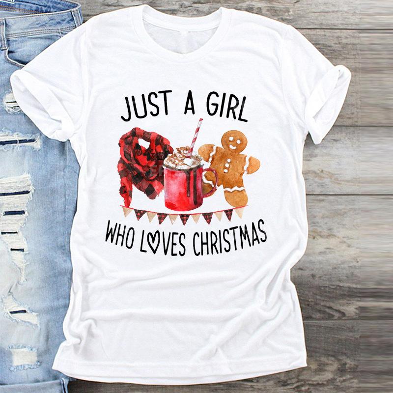 Fashion Cute Christmas Tree Graphics Women T-Shirts Summer Blouse Loose Short Sleeve Shirts O-Neck Tops Female Clothes