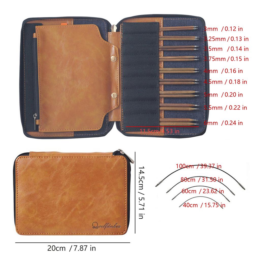 Handcraft Wood Knitting Needle Interchangeable Circular Set With Vibranting Color