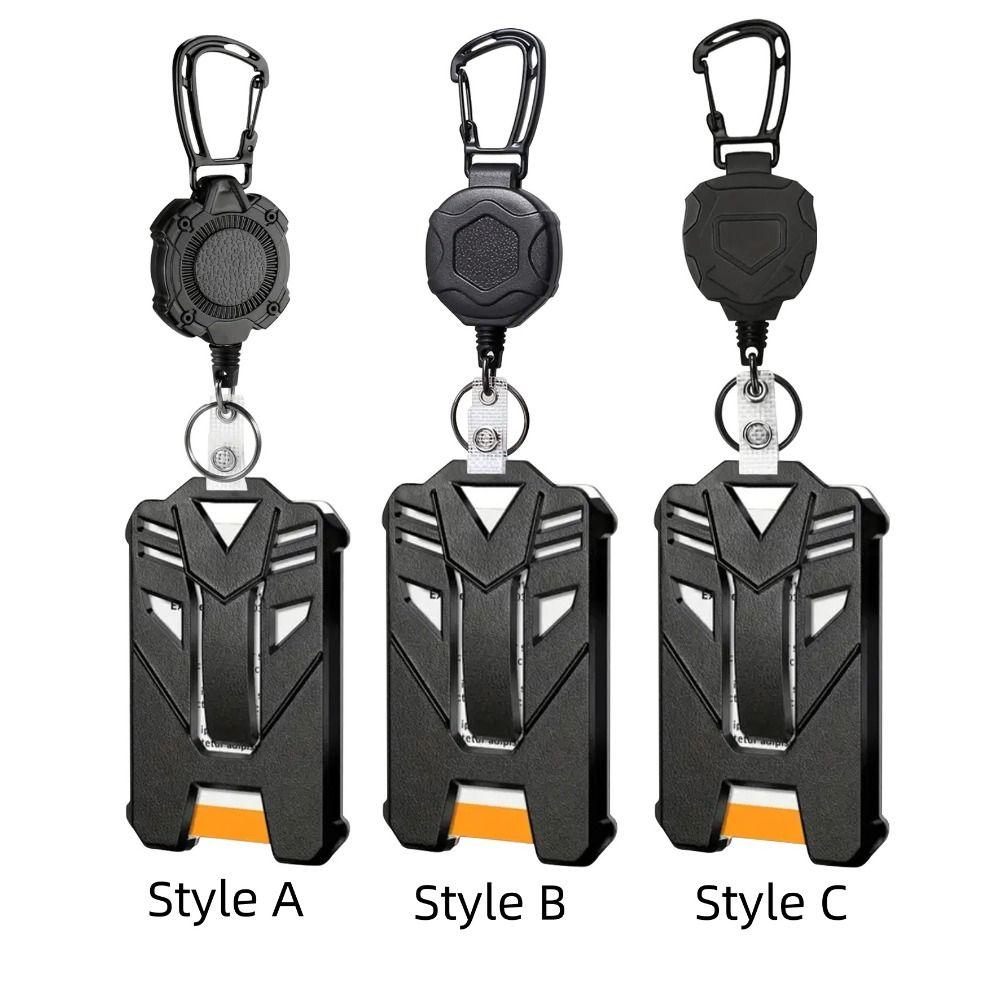 Strong Steel ID Card Holder Wire Rope Bus Card Cover Retractable Badge Reel  Outdoor Keychain