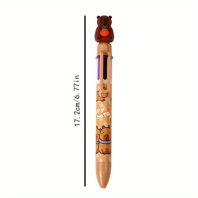 Back To School Season 36pcs Coffee Kapibala Style Six-color Ballpoint Pen Cute Cute Multi-color Hand-door Pen Color Marking Pen Stationery