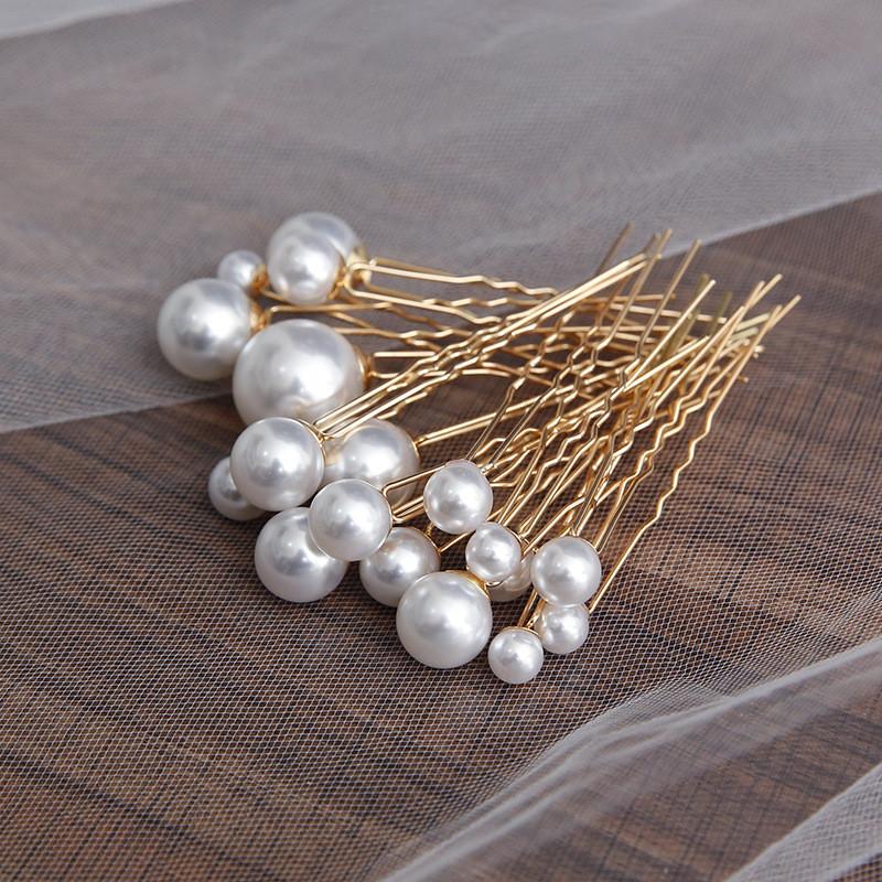18 Pcs Set Pearls Hair Combs Bridal Headdress Women Beads Hairpins Wedding Hair Sticks Jewelry Accessories