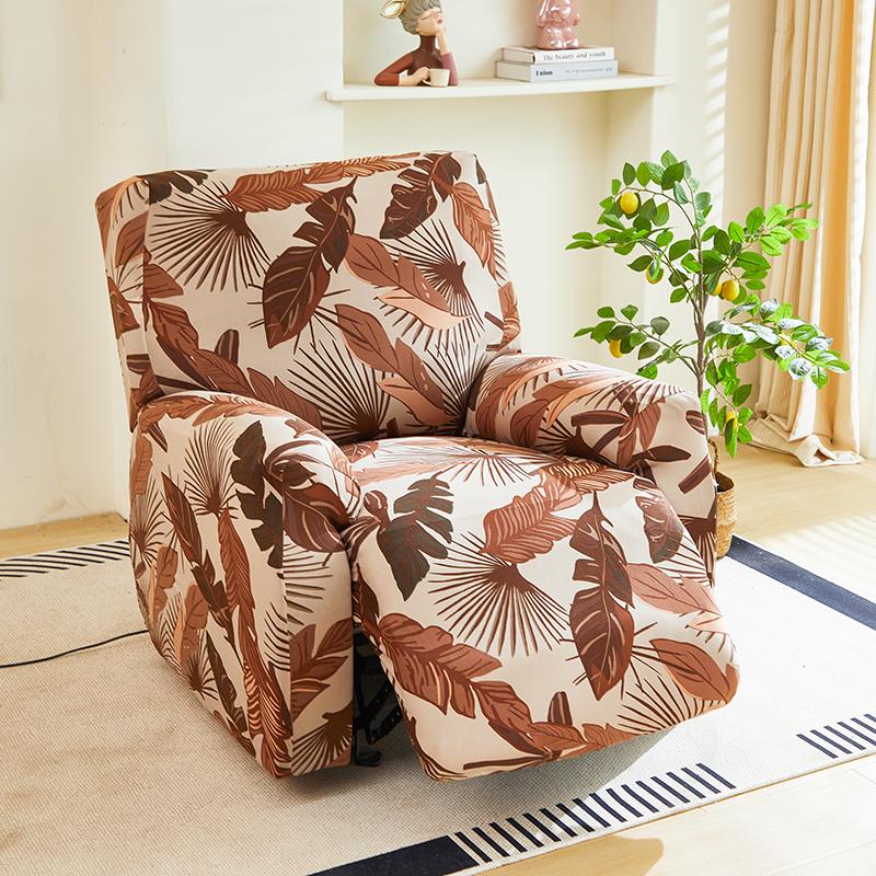 Recliner Chair Cover 4-Pieces, Stretch Sofa Slipcover 1 Seater Sofa Covers for Living Room Furniture Covers with Elastic Bottom