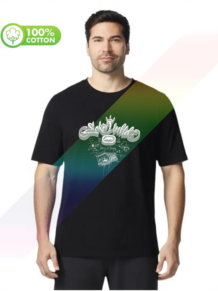 100% cotton round neck heavy weight men's T-shirt Streetwear Ecko_Unltd Men'S Black Graphic S-X