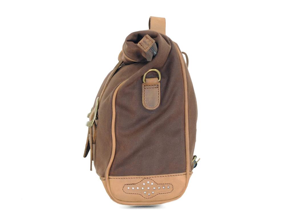 LONGRIDE Heritage Saddlebag Brown CUS133WBRO Roll-Top (9.5L)