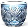 Mizukage Kiriko Glass Sake 60mm Diameter X 50mm Flower and Arrow Ink Current Model J-kitchens Cup, Cup, Height, 70cc, Design, Blue, Bisho,