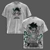 Anime My Hero Academia Midoriya Izuku Graphic Tee Men Women Clothing Washed Cotton Tshirt Casual T-shirt Harajuku Retro T Shirt