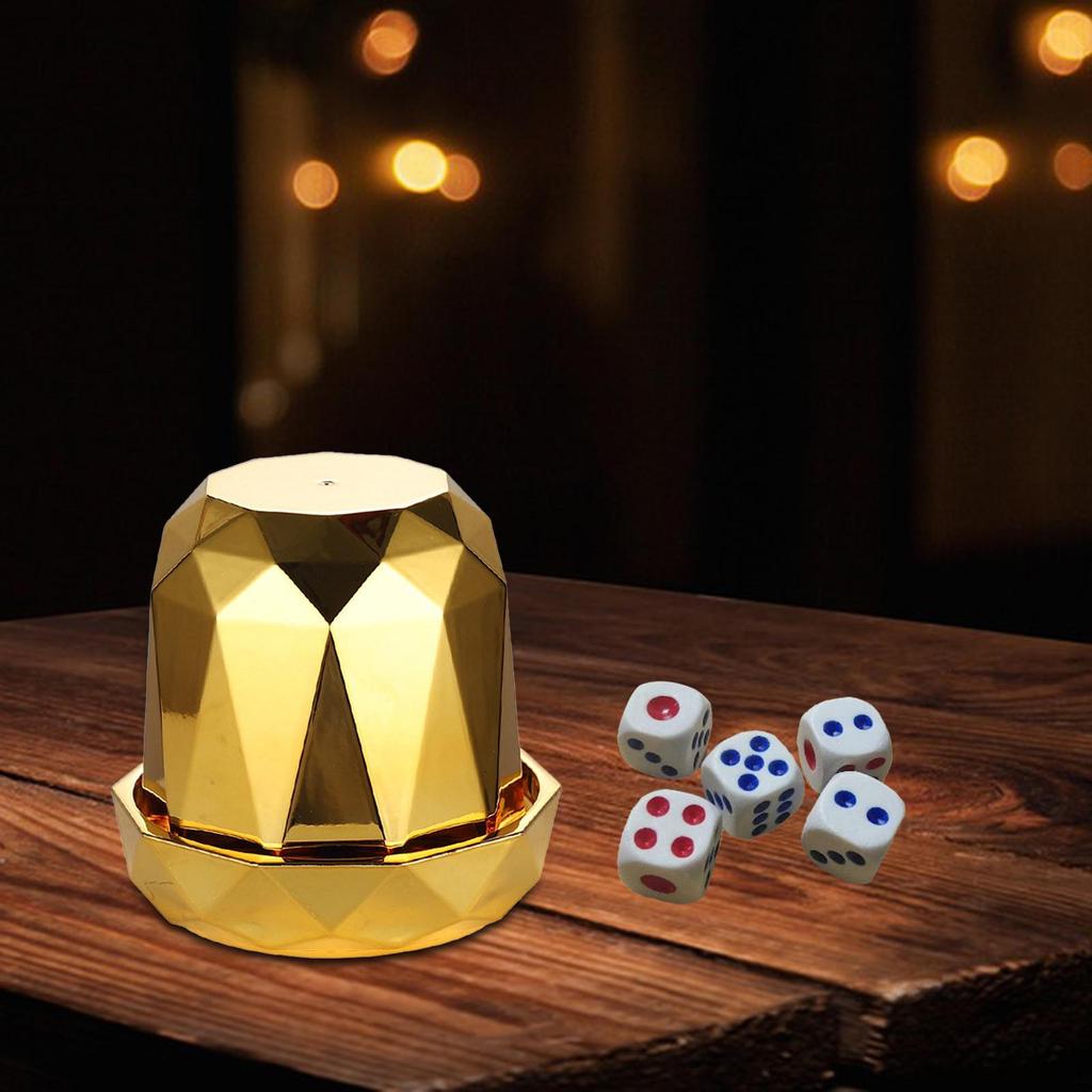 Dice Cup Storage Holder Professional Practical Sturdy Includes 5 Dices Shaker for