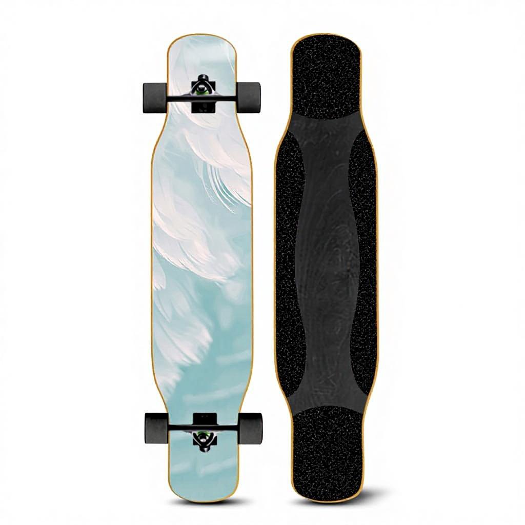 46IN Big Longboard Skateboard Boys Girls Beginners Adults Four-Wheel Street-Style Professional Double Rocker Maple Wood Dyed