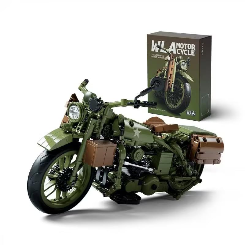 Nifeliz WLA Military Motorcycle Building Adult Vehicle Assembly Toy Suitable for Decor Gift for Motorcycle Birthday Present Blocks, Blocks, Model,