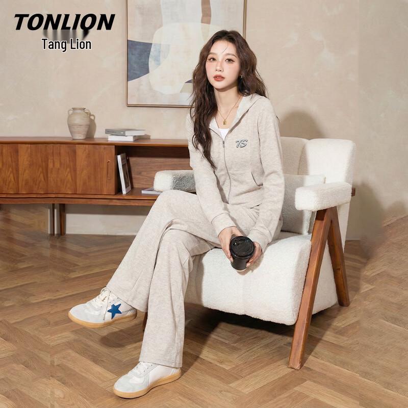 TonLion Women s Casual Hooded Two-Piece Set S