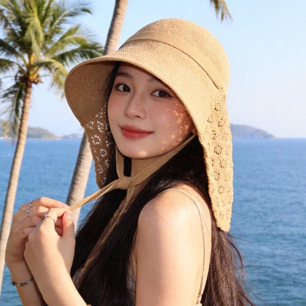 Breathable Weaving Fisherman Hat Foldable Beach Hat Korean Bucket Hat Women