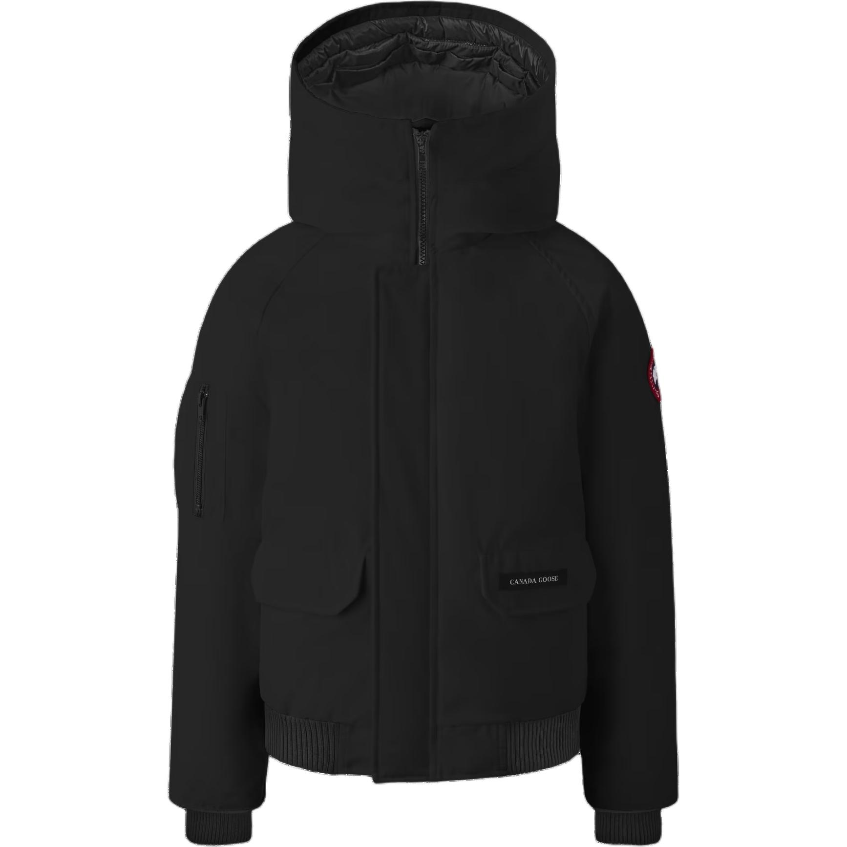 Joom Canada Goose Boys Black Down Jacket Solid Color Hooded Fitted Long Sleeve Kids Jacket 4555Y-61 Cm