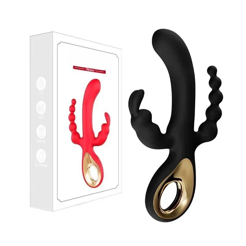 3 In 1 Dildo Rabbit Vibrator for Women G-Spot Clitoris Stimulator Anal Plug Orgasm Masturbator Female Masturbation Sex Toys 18