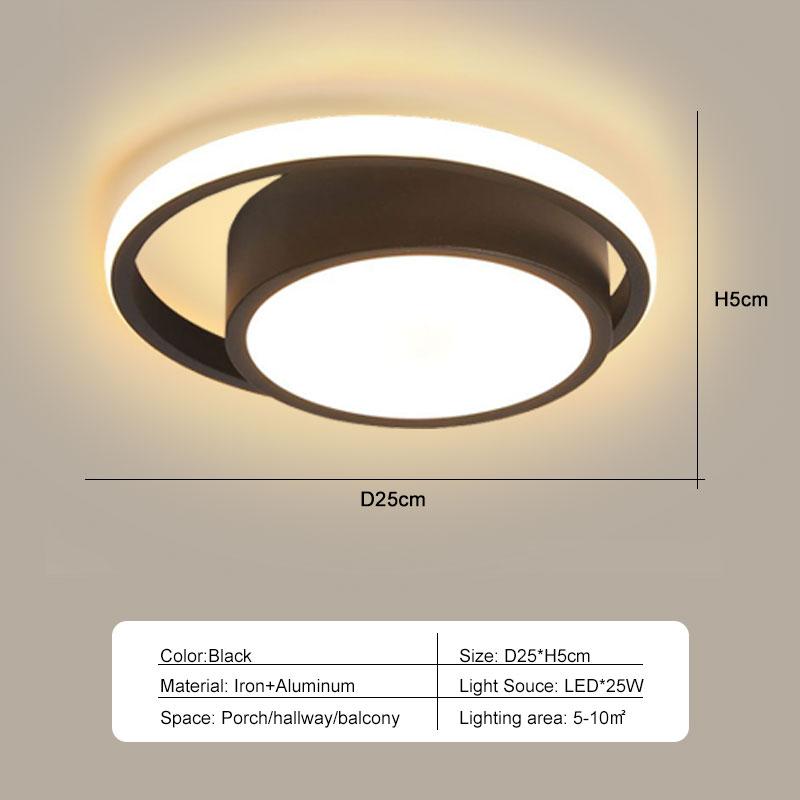 Nordic Lampy sufitowe LED do wnętrz na korytarz, balkon, alejkę, czarno-białe Lampy sufitowe LED lampada Oświetlenie wewnętrzne AC85-265V