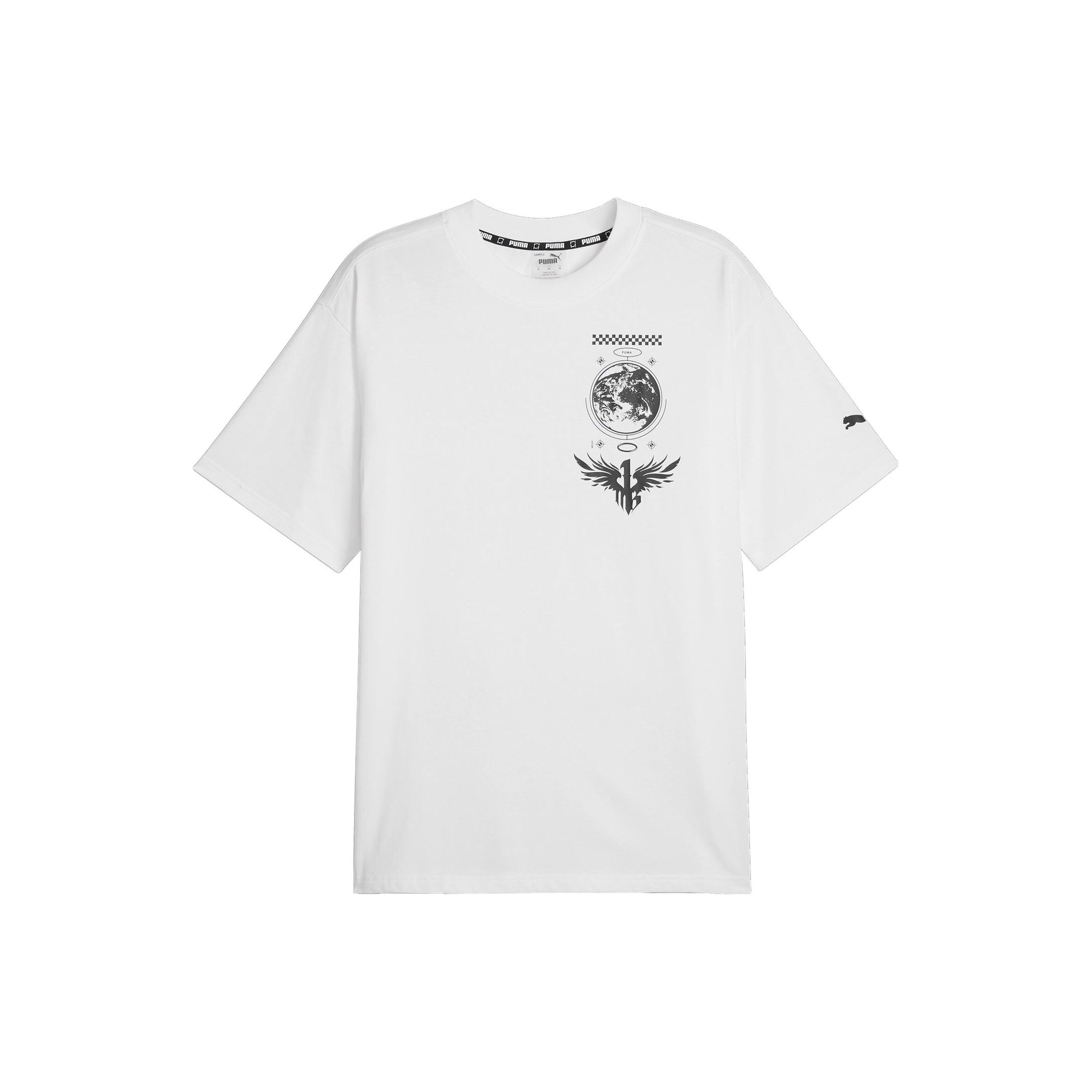 

Puma X Melo Boxy Tee 3 Logo Print Crew Neck Short Sleeve T-Shirt Men Tops White 621704-01 S